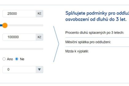Kalkulačka oddlužení, výpočet srážek